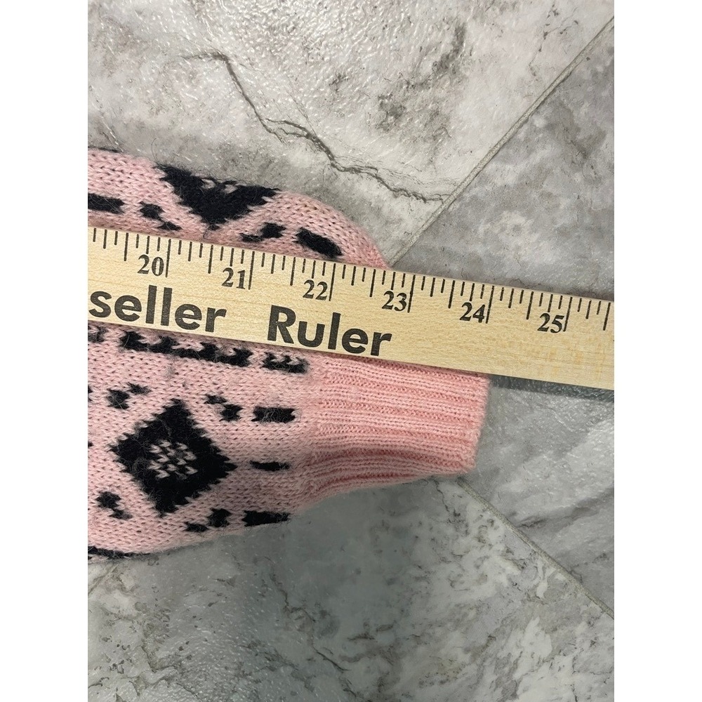 Benellan Women's Sweater Wool/Alpaca Sz 46(S) Pink Black Mock Neck Knit Pullover - Picture 5 of 9